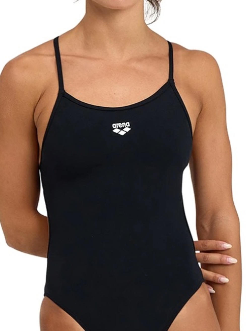 Arena Solid Lace Back Swimsuit